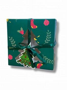 Pudełko na ciasto 16x16x9 cm ŚWIĄTECZNA CHOINKA