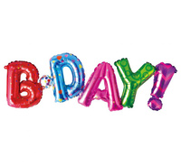 #BFK Balon foliowy "Napis B DAY", kolorowy, 82 cm KK
