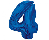 #BFC35 Balon foliowy, cyfra 4, niebieska, 92 cm AA