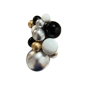 Toppery na tort kule na piku ZŁOTO SREBRNO BIAŁO CZARNE 