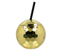 #ZKU Kubek Kula Disco z rurką, złoty, 650 ml