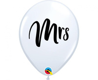 #BL Balon QL 11" z nadr. "Mrs.", biały /  25 szt. KK