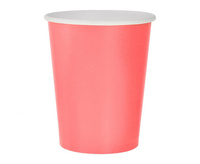 #ZKU_GD Kubeczki pap. jednokolorowe różowe, 250ml/14 szt.