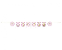 #DEBA Banner papierowy Gingham 1st Today Birthday, różowy, 183 cm KK