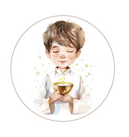 Opłatek na TORT PIERWSZA KOMUNIA ŚWIĘTA WZ.V