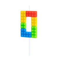 Świeczka urodzinowa na tort cyfra 0 - KLOCKI Party Pal