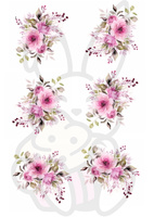 Wydruk jadalny Opłatek na tort KWIATY KWIATKI ODCIENIE RÓŻU WZ. V