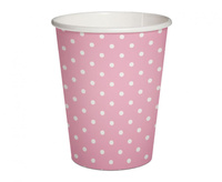 #ZKU Kubeczki papierowe PAW Dots (light pink) 250 ml, 10 szt.