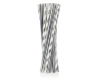 #ZSŁ Rurki (słomki) pap. srebrne, miks dwóch wzorów, 6x197mm / 24 szt. KK