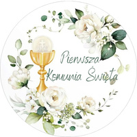 Opłatek na tort PIERWSZA KOMUNIA ŚWIĘTA WZ.XXX