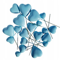 Dekoracja topper SERDUSZKA na piku 20 szt. NIEBIESKIE