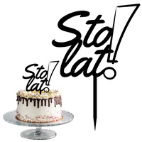 Topper na tort STO LAT 16 cm CZARNY WZ. II